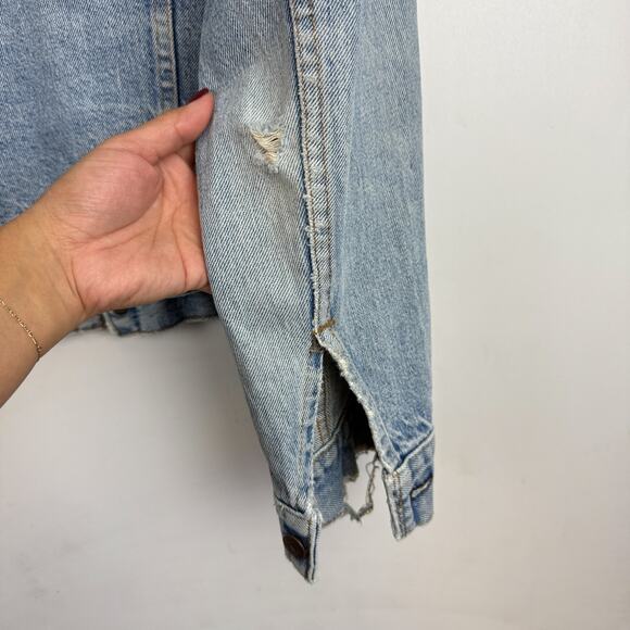 Vintage Levi’s Denim Jacket Trashed Blue Mens - 42L Large - Picture 8 of 10